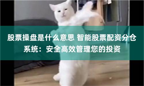 股票操盘是什么意思 智能股票配资分仓系统：安全高效管理您的投资