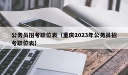 公务员招考职位表（重庆2023年公务员招考职位表）