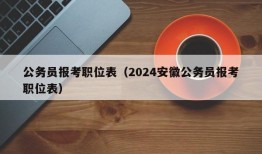 公务员报考职位表（2024安徽公务员报考职位表）