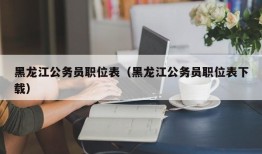 黑龙江公务员职位表（黑龙江公务员职位表下载）