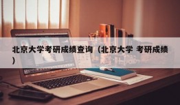 北京大学考研成绩查询（北京大学 考研成绩）