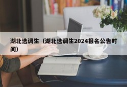 湖北选调生（湖北选调生2024报名公告时间）