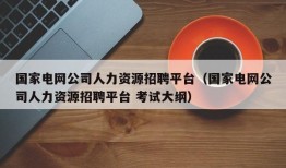 国家电网公司人力资源招聘平台（国家电网公司人力资源招聘平台 考试大纲）