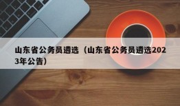 山东省公务员遴选（山东省公务员遴选2023年公告）