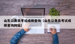 山东公务员考试成绩查询（山东公务员考试成绩查询网站）