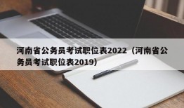 河南省公务员考试职位表2022（河南省公务员考试职位表2019）