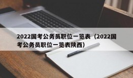 2022国考公务员职位一览表（2022国考公务员职位一览表陕西）