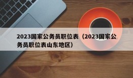 2023国家公务员职位表（2023国家公务员职位表山东地区）