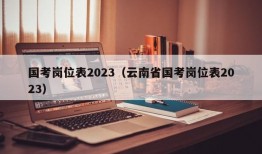 国考岗位表2023（云南省国考岗位表2023）