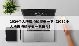 2020个人所得税税率表一览（2020个人所得税税率表一览按月）