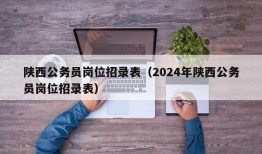 陕西公务员岗位招录表（2024年陕西公务员岗位招录表）